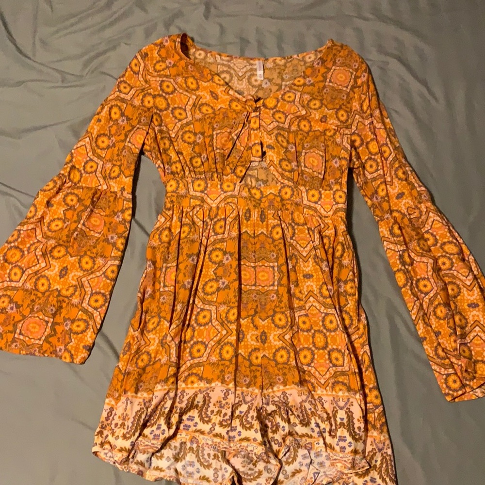 Yellow long sleeve romper
